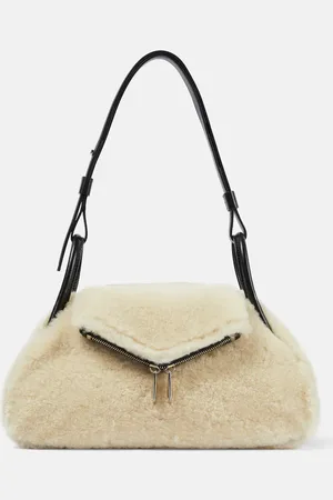 Amina Muaddi Schultertasche Gemini Small aus Shearling