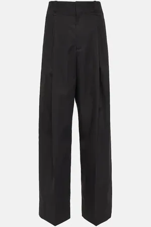 Bottega Veneta Weite Mid-Rise-Hose aus Baumwolle und Seide