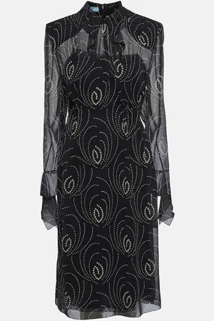 Prada Bedrucktes Midikleid aus Georgette