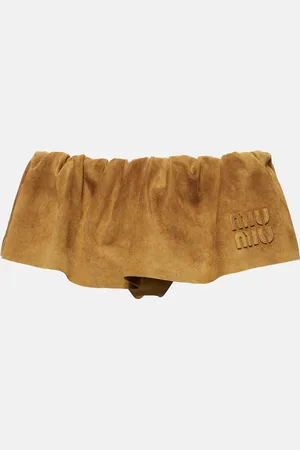Miu Miu Low-Rise-Minirock aus Veloursleder