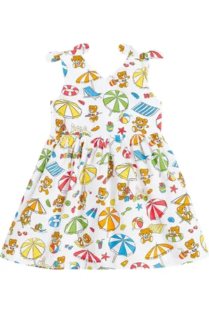 Moschino Baby Kleid Beach Teddy Bear aus Popeline
