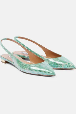 Aquazzura Slingback-Ballerinas Purist aus Metallic-Leder