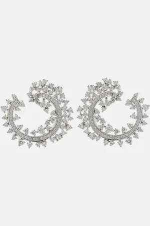 Ananya Ohrringe Scatter Edge aus 18kt Weißgold mit Diamanten