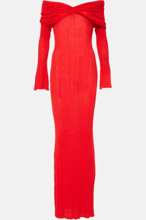 AYA MUSE Off-Shoulder-Maxikleid aus einem Leinengemisch