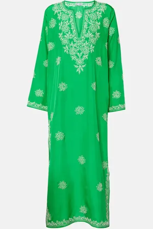 Juliet Dunn Bestickter Kaftan aus Seide