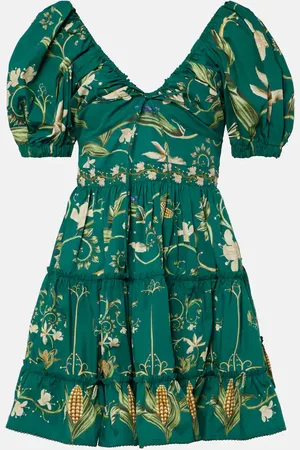 Agua by Agua Bendita Minikleid Manzanilla Esmeralda aus Baumwolle