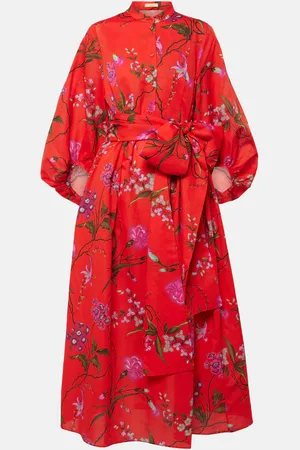 Erdem Midikleid aus Baumwolle und Leinen