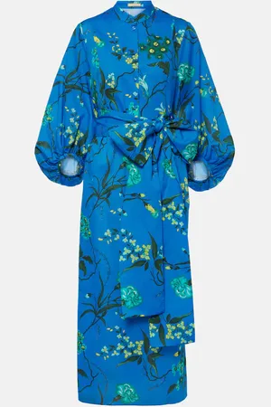 Erdem Midikleid aus Baumwolle und Leinen