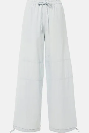 Acne Studios Weite Mid-Rise Hose aus Baumwolle und Leinen