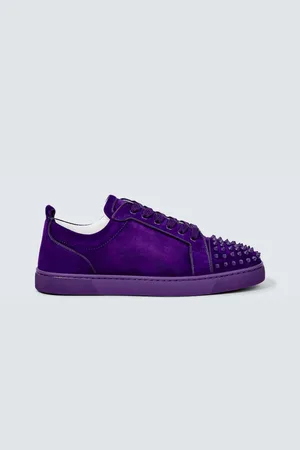Christian Louboutin Sneakers Louis Junior Spikes aus Veloursleder