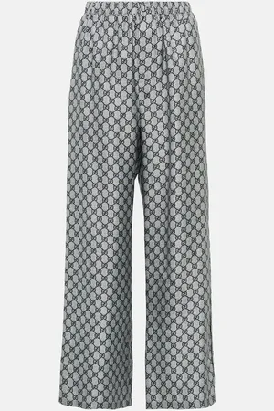 Gucci Weite Hose GG aus Seiden-Twill