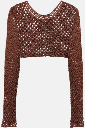 Bananhot Cropped-Top Magen aus Häkelstrick