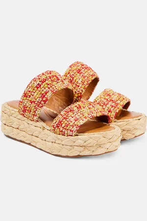 Robert Clergerie Plateausandalen Arlene 2 aus Raffiabast
