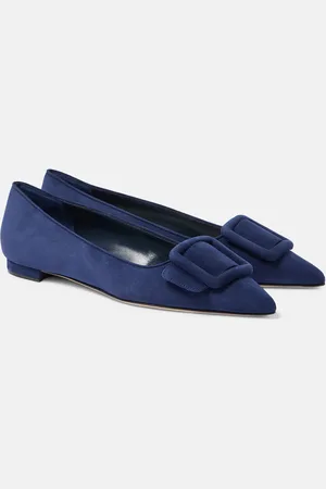 Manolo Blahnik Ballerinas Maysalepumpflat aus Veloursleder