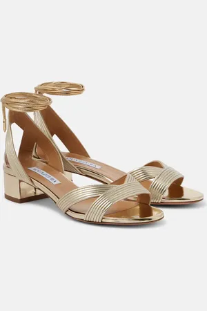 Aquazzura Sandalen Ari 35 aus Metallic-Leder