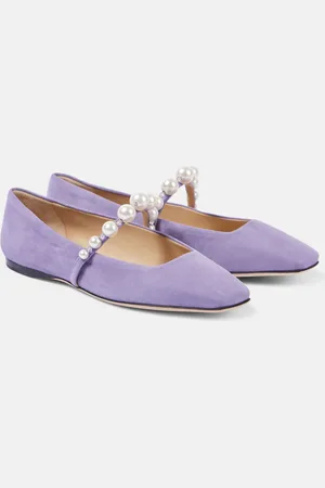 Jimmy Choo Verzierte Ballerinas Ade aus Veloursleder