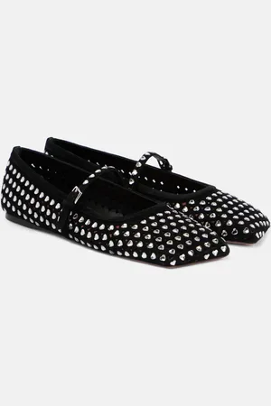 Amina Muaddi Mary-Jane-Ballerinas Ane mit Kristallen