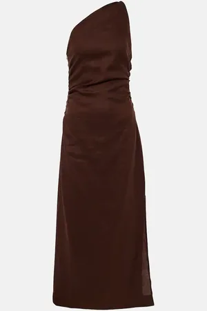 FAITHFULL THE BRAND One-Shoulder-Midikleid Jomana aus Leinen
