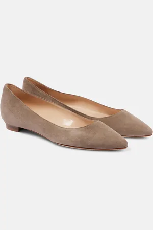 Manolo Blahnik Ballerinas Lanza BB aus Veloursleder