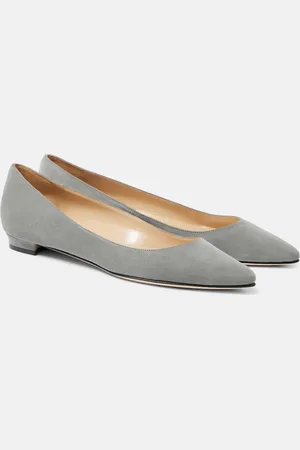 Manolo Blahnik Ballerinas Lanza BB aus Veloursleder