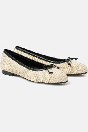 Manolo Blahnik Ballerinas Veralli aus Raffiabast