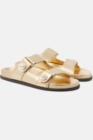 Jimmy Choo Sandalen Fayence aus Metallic-Leder