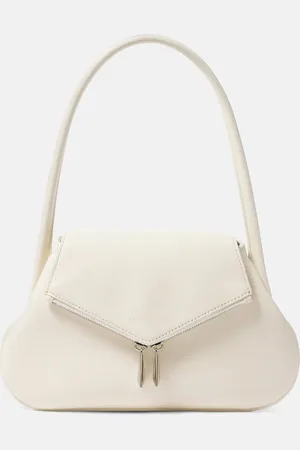 Amina Muaddi Schultertasche Gemini Flat aus Leder