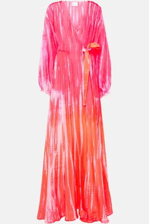 ANNA KOSTUROVA Bedrucktes Wickelkleid aus Seide