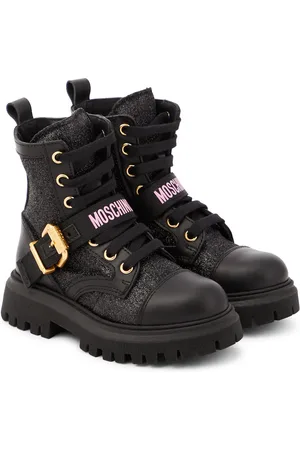 Moschino Schnürstiefel mit Leder