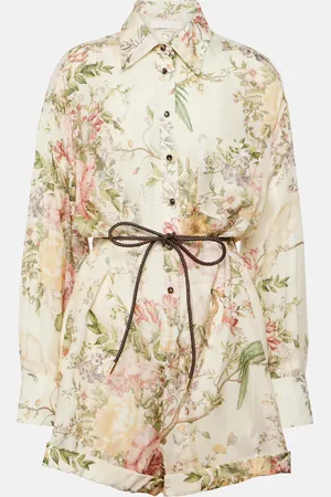 ZIMMERMANN Bedruckter Playsuit Waverly aus Seide