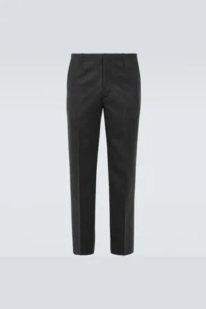 Prada Gerade Cropped-Hose aus Flanell