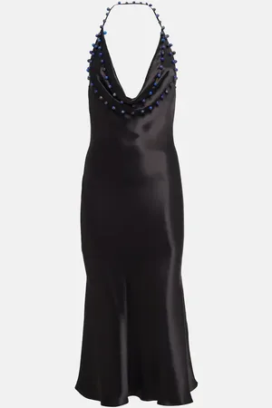Bottega Veneta Verziertes Midikleid aus Satin