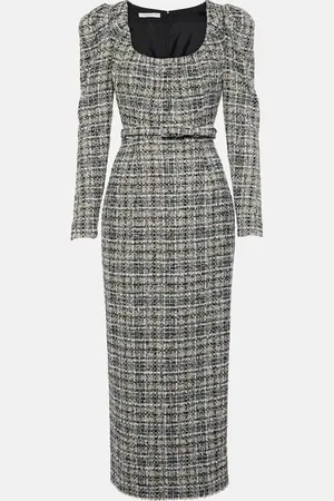 Alessandra Rich Midikleid aus Tweed