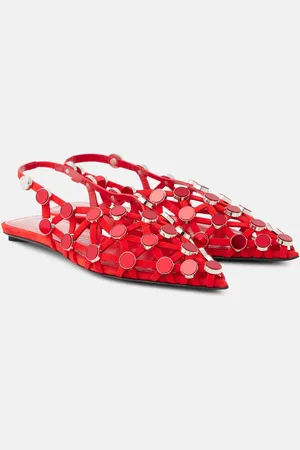 The Attico Slingback-Ballerinas Grid aus Veloursleder