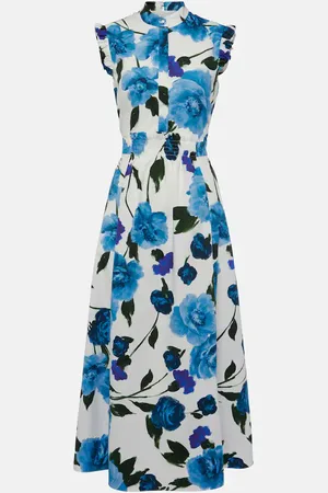 Erdem Bedrucktes Midikleid aus Baumwollpopeline