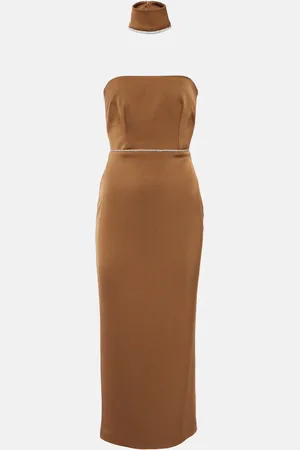 ALEX PERRY Verziertes Midikleid aus Satin