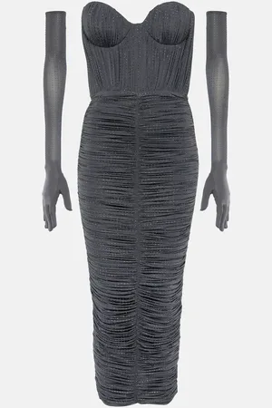 ALEX PERRY Midikleid aus Jersey mit Kristallen