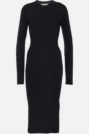 Ami Midikleid aus Baumwolle und Wolle