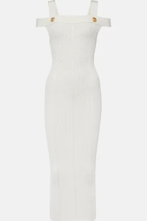 Balmain Midikleid aus Rippstrick