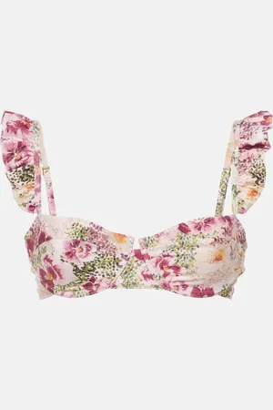 Agua by Agua Bendita Bedrucktes Bikini-Oberteil Kiwi