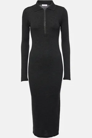Brunello Cucinelli Midikleid aus Wolle und Kaschmir