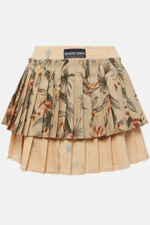 Marine Serre Minirock Upcycled Household aus Leinen
