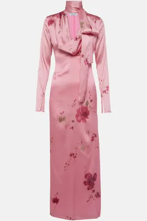 BLUMARINE Bedrucktes Maxikleid aus Satin