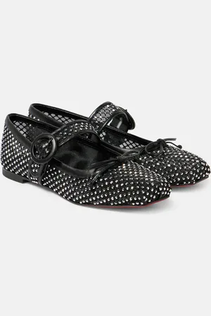 Christian Louboutin Ballerinas Mamastrapitina aus Mesh mit Kristallen