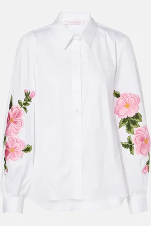 Carolina Herrera Bestickte Bluse aus einem Baumwollgemisch