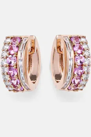 Anita Ohrringe Lola aus 18kt Rosé mit Diamanten und Saphiren