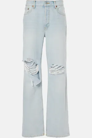 RE/DONE Distressed Straight Jeans Loose Long