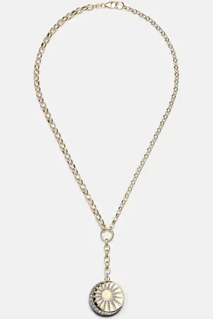 Foundrae Halskette Balance aus 18kt Gelbgold mit Diamanten