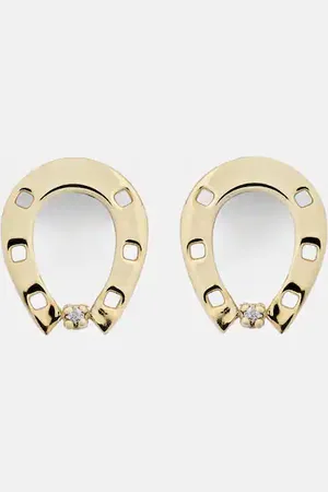 Aliita Ohrringe Horseshoe aus 9kt und 18kt Gelbgold mit Diamanten