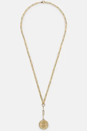 Foundrae Halskette Karma Clip aus 18kt Gelbgold mit Diamant